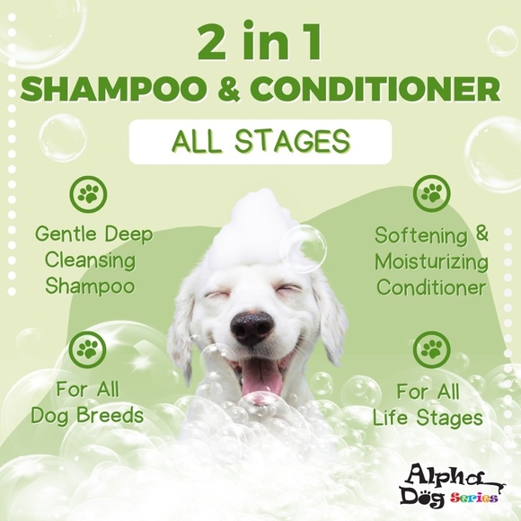 Alpha Dog Series All Stages Dog Grooming Natural Dog Shampoo and Conditioner - Picture 2 of 7